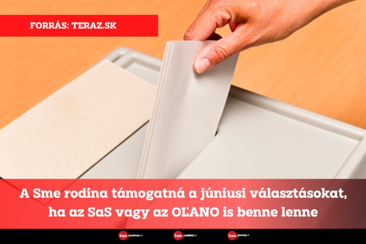 A Sme rodina támogatná a júniusi választásokat, ha az SaS vagy az OĽANO is benne lenne