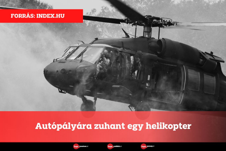 Autópályára zuhant egy helikopter