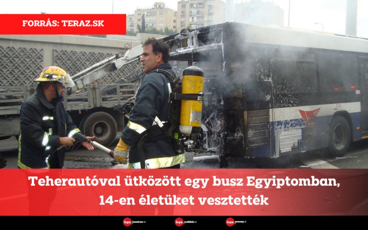 Teherautóval ütközött egy busz Egyiptomban, 14-en életüket vesztették