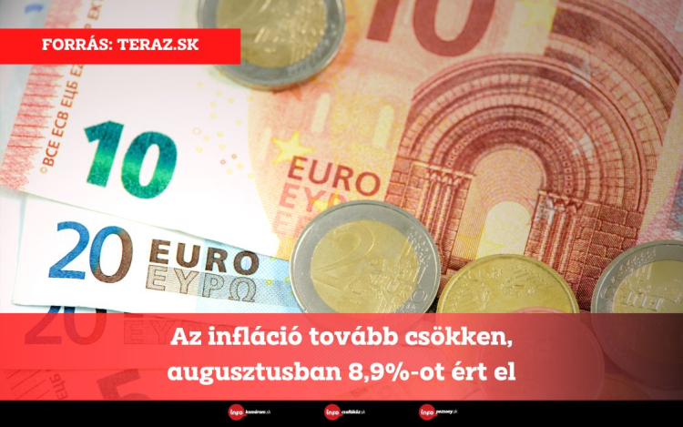 Az infláció tovább csökken, augusztusban 8,9%-ot ért el