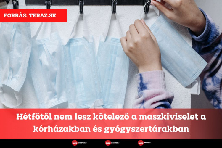 Hétfőtől nem lesz kötelező a maszkiviselet a kórházakban és gyógyszertárakban