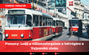 Pozsony: Leáll a villamosforgalom a hétvégére a Vajnorská utcán