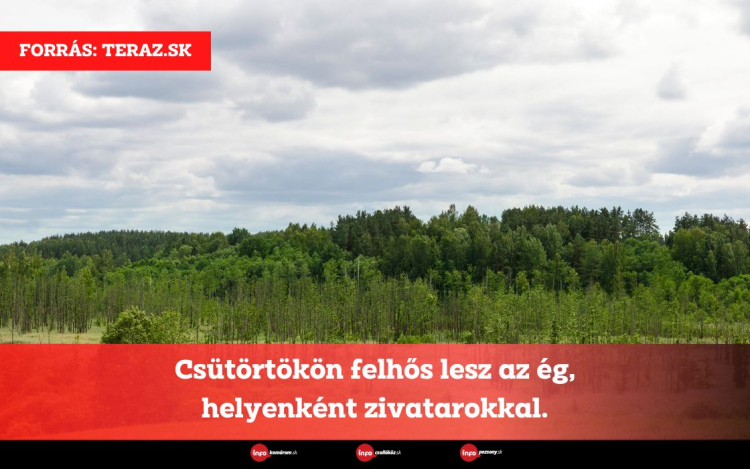 Csütörtökön felhős lesz az ég, helyenként zivatarokkal.