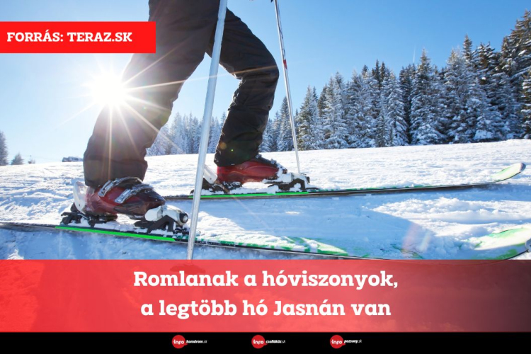 Romlanak a hóviszonyok, a legtöbb hó Jasnán van