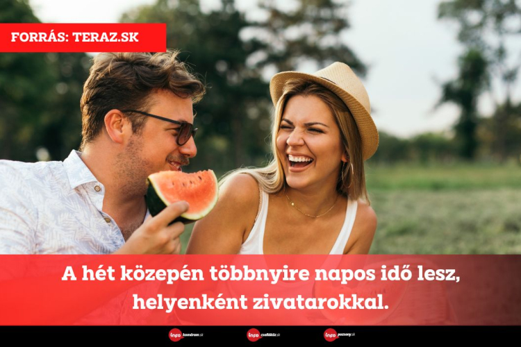 A hét közepén többnyire napos idő lesz, helyenként zivatarokkal.