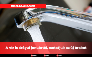 A víz is drágul januártól, mutatjuk az új árakat