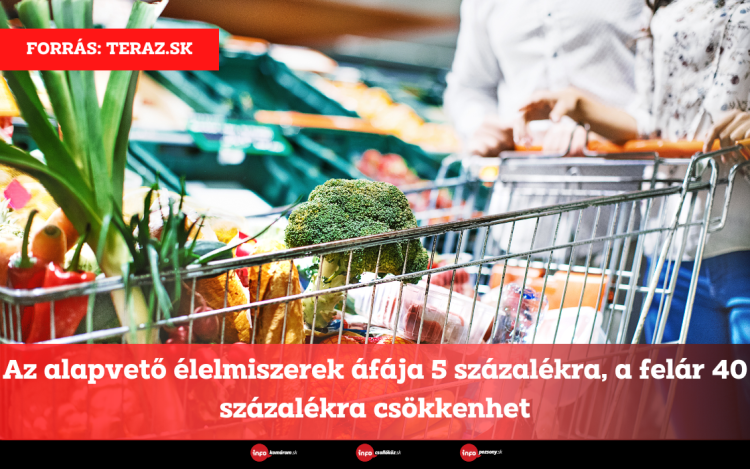 Az alapvető élelmiszerek áfája 5 százalékra, a felár 40 százalékra csökkenhet