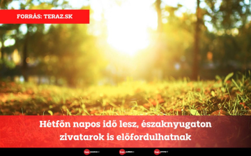 Hétfőn napos idő lesz, északnyugaton zivatarok is előfordulhatnak