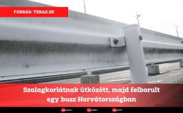 Szalagkorlátnak ütközött, majd felborult egy busz Horvátországban