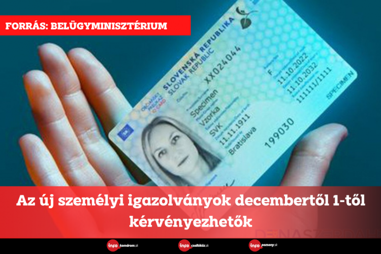 Az új személyi igazolványok decembertől 1-től kérvényezhetők