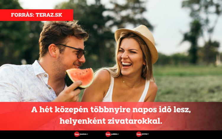 A hét közepén többnyire napos idő lesz, helyenként zivatarokkal.