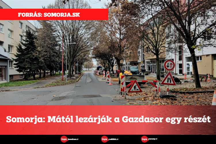 Somorja: Mától lezárják a Gazdasor egy részét